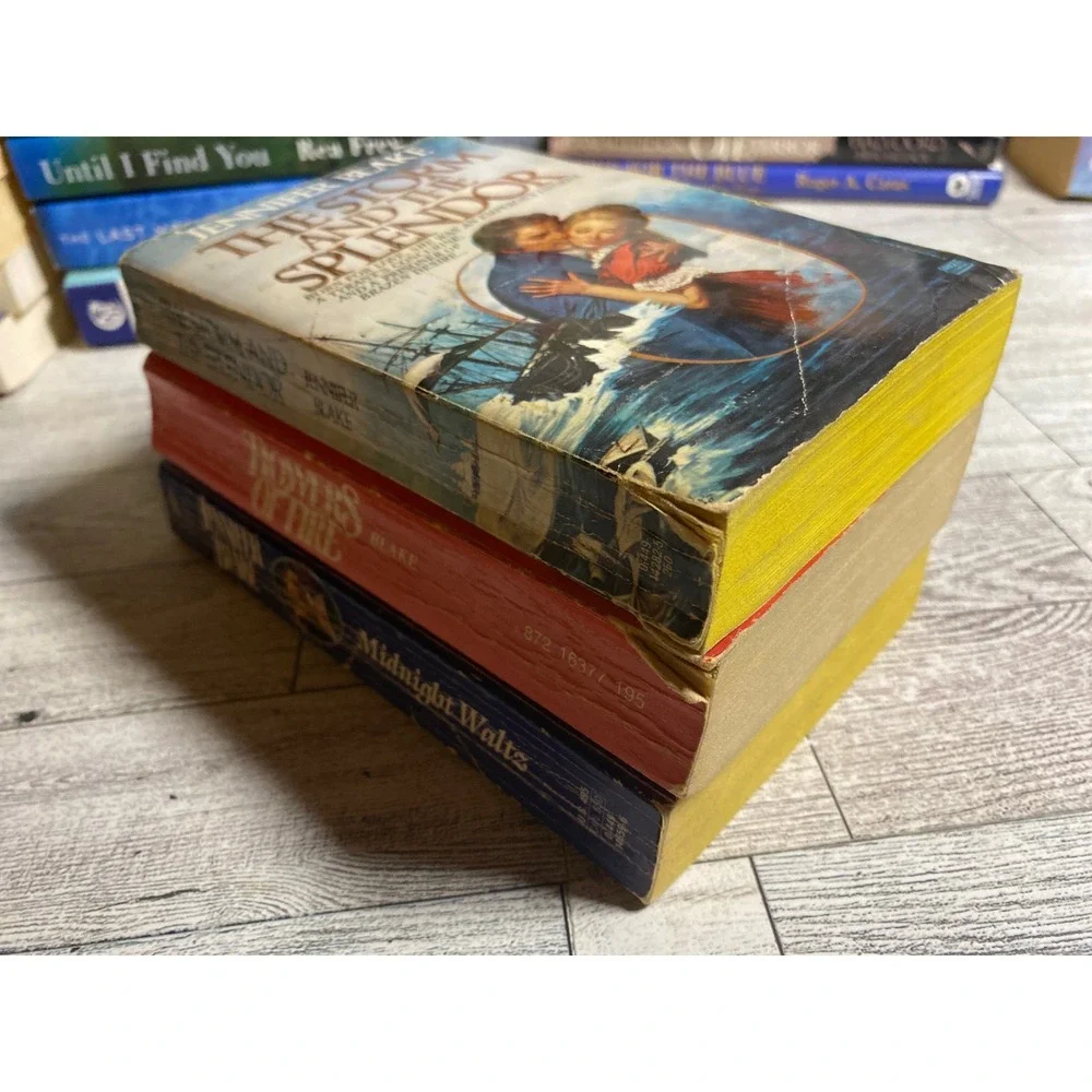 Blake Romance Novels Lot of 3 Storm‎ Splendor Flowers of Fire Midnight Waltz